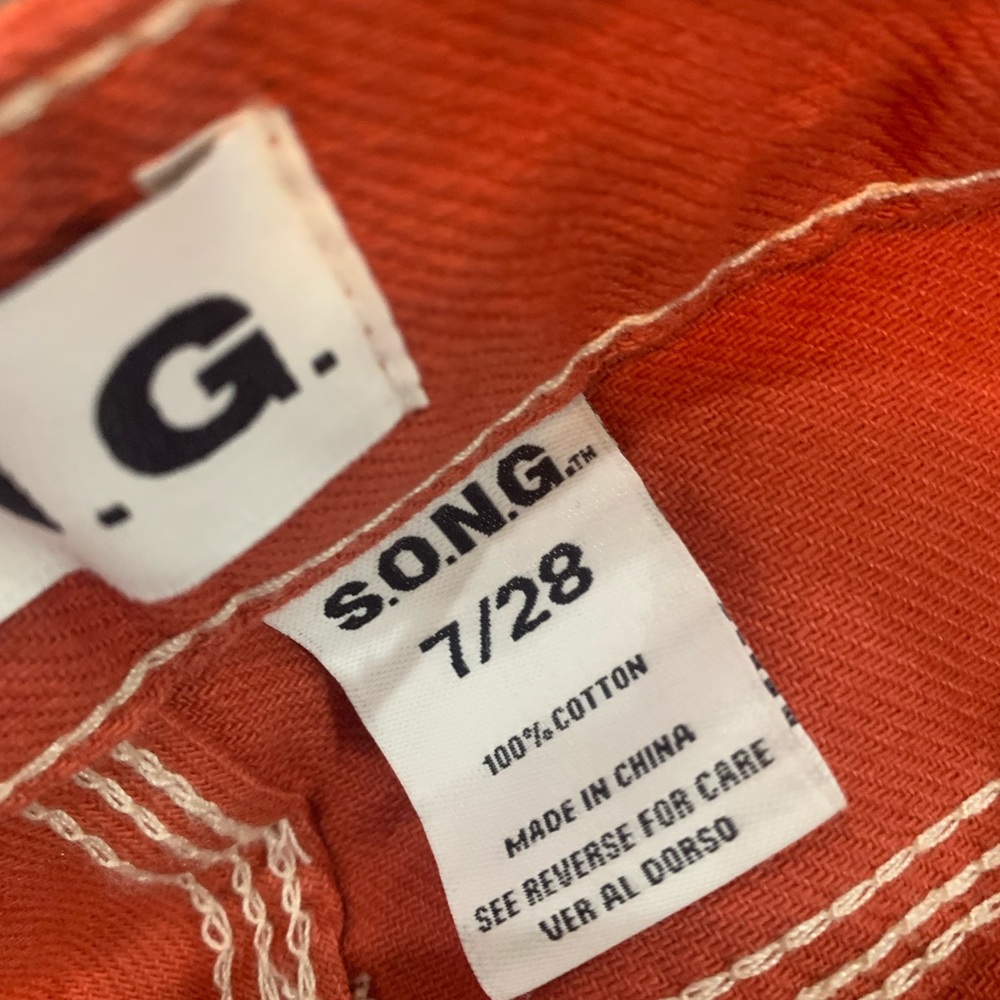 NWT S.O.N.G. Carpenter 90s Boyfriend Jeans Burnt Orange Women’s Size 28/7 - Picture 5 of 9